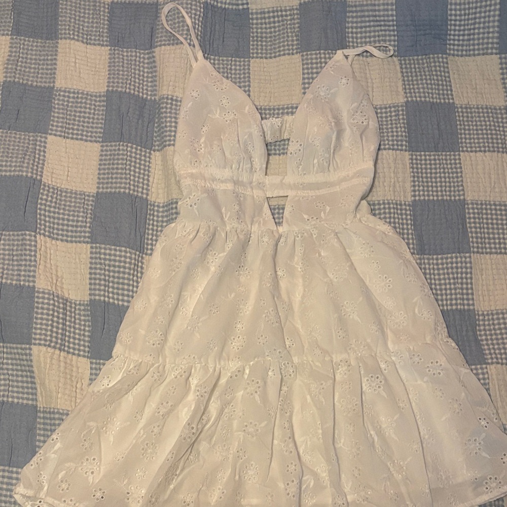 SHEIN White Eyelet Dress